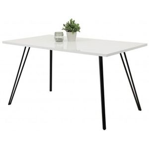 Jídelní stůl Jennifer 140x80 cm, bílý lesk obraz