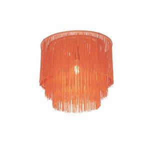 Orientální stropní svítidlo zlatavě růžové odstín s třásněmi - Franxa obraz