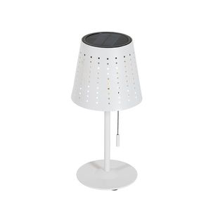 Venkovní stolní lampa bílá včetně LED 3-stupňové stmívatelné dobíjecí a solární - Ferre obraz
