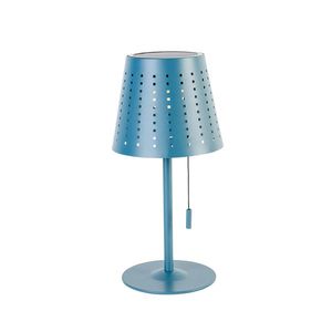 Venkovní stolní lampa modrá včetně LED 3-stupňové stmívatelné dobíjecí a solární - Ferre obraz