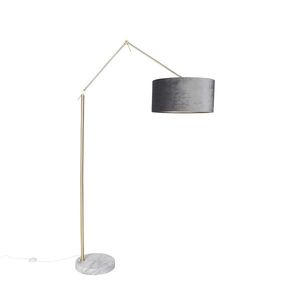 Moderní stojací lampa zlaté sametové odstín šedé 50 cm - Redakce obraz
