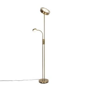 Bronzová stojací lampa včetně LED a stmívače s lampičkou na čtení - Kelso obraz