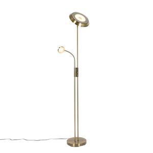 Bronzová stojací lampa včetně LED a stmívače s lampičkou na čtení - Fez obraz