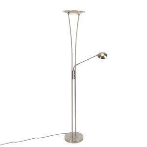 Moderní stojací ocelová lampa včetně LED s ramenem na čtení - Ibiza obraz