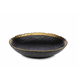 DekorStyle Hluboký keramicky talíř Kati 21 cm černý obraz