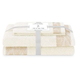 AmeliaHome Sada 3 ks ručníků ALLIUM klasický styl krémová, velikost 50x90+70x130 obraz