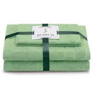 AmeliaHome Sada 3 ks ručníků RUBRUM klasický styl světle zelená, velikost 50x90+70x130 obraz