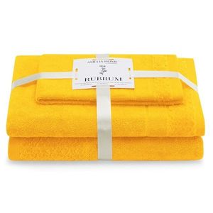 AmeliaHome Sada 3 ks ručníků RUBRUM klasický styl žlutá, velikost 50x90+70x130 obraz