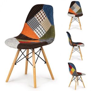 MODERNHOME Sada 4 patchworkových židlí Eqa obraz