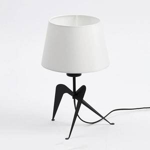Aluminor Stolní lampa Lola s látkovým stínidlem, černá a bílá obraz