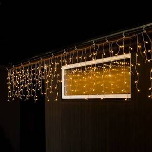 Konstsmide Christmas LED světelná clona ledový déšť jantarová transp. 10m obraz