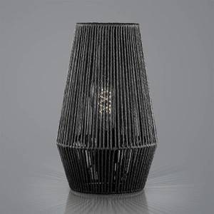 HELL Provazová stolní lampa z papíru, černá, Ø 20 cm obraz