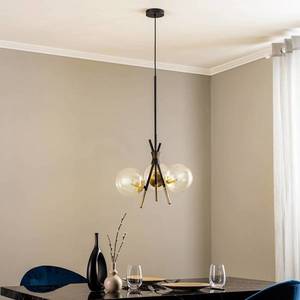 Lucande Lucande Sotiana závěsná lampa, 3 světla, kulatá, mosaz obraz