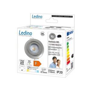 Ledino LED vestavné svítidlo Holstein MS, IP20 40°, ocel obraz