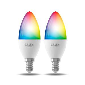 Calex Calex Smart LED svíčka E14 B35 4, 9W CCT RGB sada 2 ks obraz