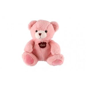 Medvěd sedící plyš 40cm růžový v sáčku 0+ obraz