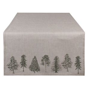 Béžový bavlněný běhoun se stromky Natural Pine Trees - 50*140 cm NPT64 obraz