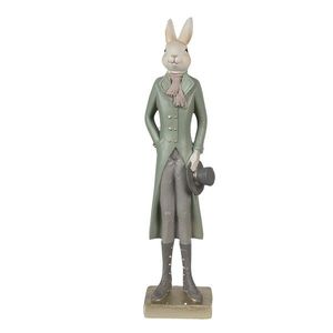 Dekorace králík elegán v zeleném fraku s kloboukem - 9*7*36 cm 6PR4008 obraz