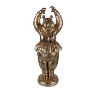 Zlatá antik dekorace socha hrošice Ballerina Hippo - 23*23*64 cm 5PR0117 obraz