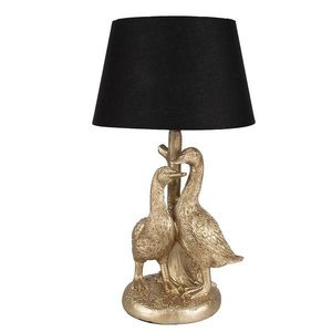 Zlatá stolní lampa s husami a černým stínidlem Duck - Ø 20*37 cm E27/max 1*40W 6LMC0080 obraz