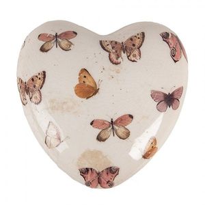 Dekorace srdce s motýlky Butterfly Paradise L - 10*10*4 cm 6CE1668L obraz