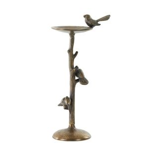 Bronzový antik kovový svícen s ptáčky Bird antique - 17*11*34 cm 6054418 obraz