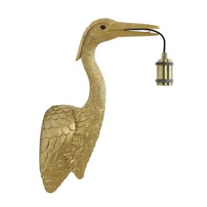 Zlatá antik nástěnná lampa jeřáb Crane - 30*16*48 cm / E27 3122684 obraz
