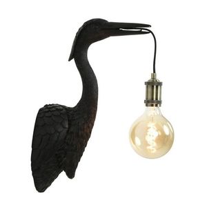 Černá antik nástěnná lampa jeřáb Crane - 30*16*48 cm / E27 3122612 obraz