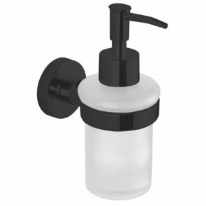 AQUALINE SB219 Samba dávkovač mýdla 150 ml, mléčné sklo, černá obraz
