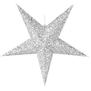 Závěsná svíticí vánoční hvězda stříbrná, 60 cm, LED, s časovačem obraz