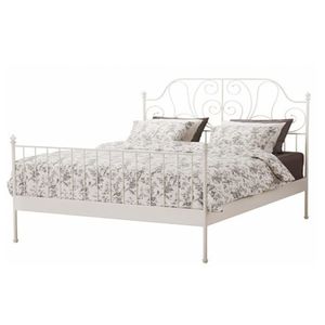 PENNATI kovová postel s roštem 140x200 cm, bílá obraz