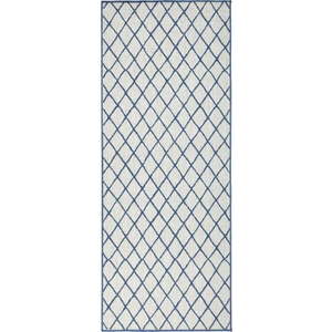 Modro-krémový venkovní koberec NORTHRUGS Malaga, 80 x 250 cm obraz