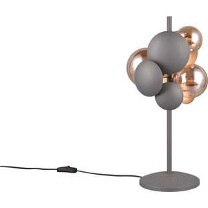 Stolní lampa se skleněným stínidlem v šedo-zlaté barvě (výška 50 cm) Bubble – Trio Select obraz