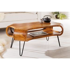 Konferenční stolek masivní dřevo / kov Dekorhome Černá obraz
