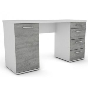 Psací stůl Walter, bílý/šedý beton obraz