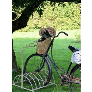Krémový antik kovový retro stojan na kola Bicycle old - 72*68*98 cm 60022619 (60226-19) obraz