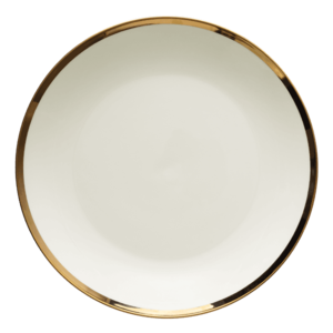 Mělký talíř se zlatým lemem Coupe 27 cm set 4 ks – Flow obraz