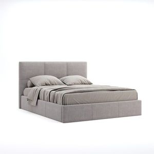3kraft Dvoulůžková čalouněná postel Lily 160x200 se zvedacím roštem šedá obraz
