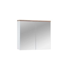 Comad Závěsná koupelnová skříňka se zrcadlem Bali 841 2D bílá/dub votan obraz