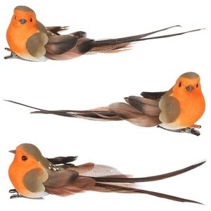 Ptáček s klipem červeno-hnědá, 3 ks obraz