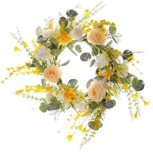 Velikonoční věnec květinový žluto-bílá, pr. 40 cm obraz