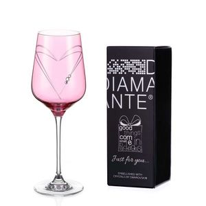 Diamante JFY Pink Hearts wine 450 ml obraz