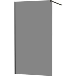 MEXEN/S KIOTO Sprchová zástěna WALK-IN 110x200 cm 8 mm, černá, kouřové sklo 800-110-101-70-40 obraz