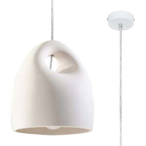 Bílé závěsné svítidlo s keramickým stínidlem ø 25 cm Sativa – Nice Lamps obraz