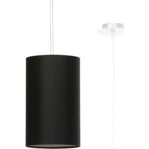 Černé závěsné svítidlo s textilním stínidlem ø 15 cm Volta – Nice Lamps obraz