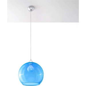 Modré závěsné svítidlo se skleněným stínidlem ø 30 cm Bilbao – Nice Lamps obraz