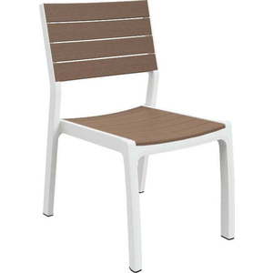 Bílo-hnědá plastová zahradní židle Harmony – Keter obraz