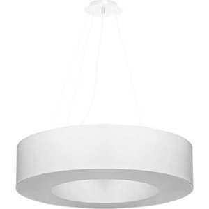 Bílé závěsné svítidlo s textilním stínidlem ø 70 cm Galata – Nice Lamps obraz