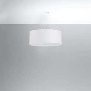 Bílé závěsné svítidlo s textilním stínidlem ø 70 cm Volta – Nice Lamps obraz