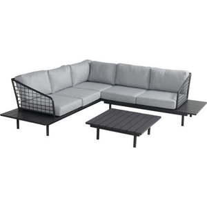 Černo-šedý hliníkový zahradní lounge set pro 4 Capri – Hartman obraz